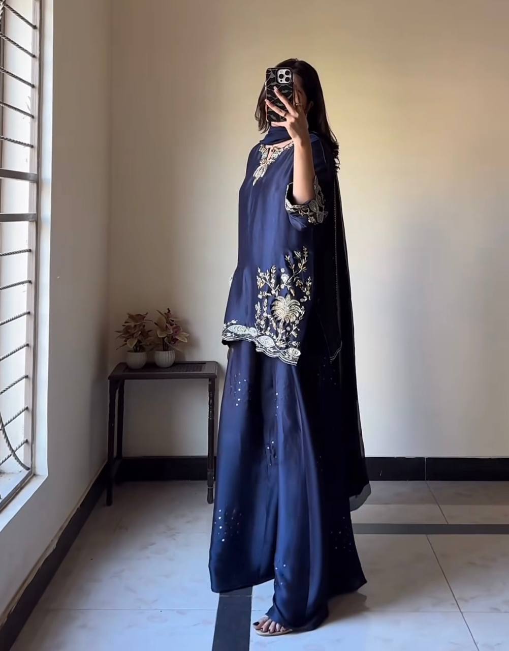 Modern Noir Sapphire Trimmed Couture